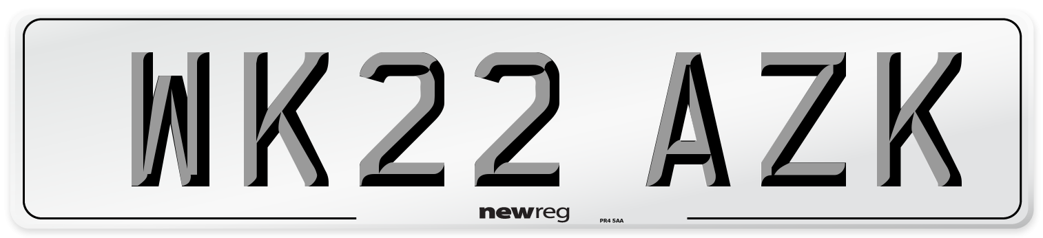 WK22 AZK Number Plate from New Reg